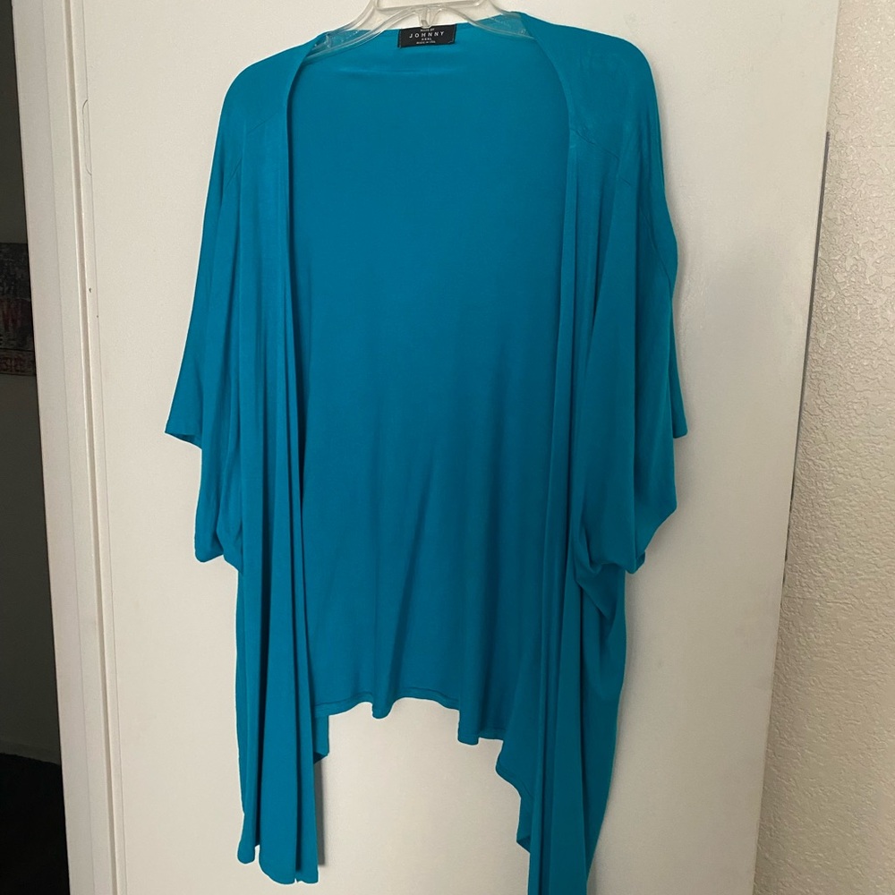 By Johnny Teal Shrug with Flowing short Sleeves
